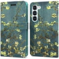 thumbnail image 1 of CoverON For Samsung Galaxy S23 Wallet Case, RFID Blocking Vegan Leather 6x Card Slot Holder Cover Flip Folio Phone Pouch, Almond Blossom Art, 1 of 7