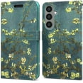 thumbnail image 1 of CoverON For Samsung Galaxy S24+ Plus Wallet Case, RFID Blocking Vegan Leather 6x Card Slot Holder Cover Flip Folio Phone Pouch, Almond Blossom Art, 1 of 6