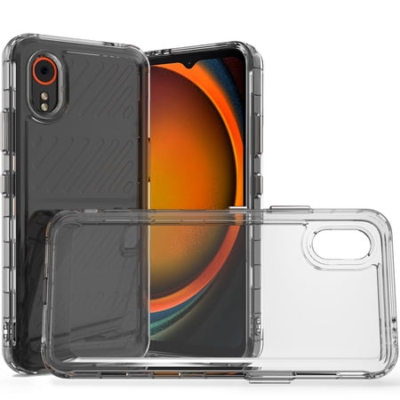 CoverON For Samsung Galaxy XCover7 / Galaxy XCover 7 Case, Hybrid Slim fit Hard Back TPU Rim Phone Rigid Cover, Clear with Chrome Buttons