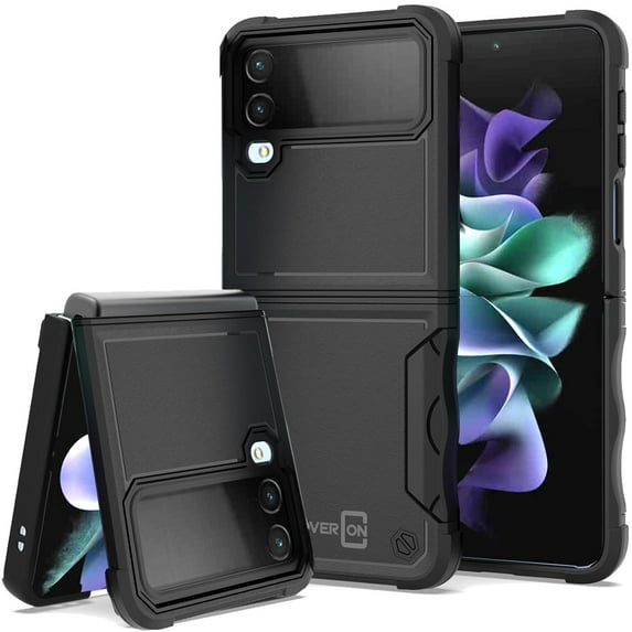 CoverON For Samsung Galaxy Z Flip 4 Case, Military Grade Heavy Duty Rugged Phone Cover Grip, Black