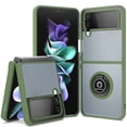 thumbnail image 1 of CoverON For Samsung Galaxy Z Flip 4 Phone Case, Clear Back Ring Holder Kickstand Cover, Green, 1 of 7