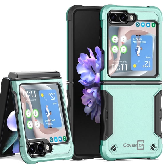 CoverON For Samsung Galaxy Z Flip6 / Galaxy Z Flip 6 Case, Military Grade Heavy Duty Rugged Phone Cover Grip, Green