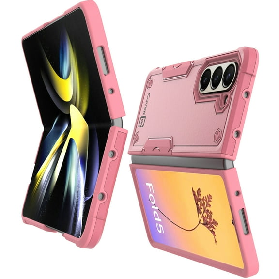 CoverON For Samsung Galaxy Z Fold 5 / Galaxy Z Fold5 Phone Case, Military Grade Heavy Duty Rugged Cover Grip, Pink