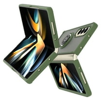 CoverON For Samsung Galaxy Z Fold4 Phone Case, Clear Back Ring Holder Kickstand Cover, Green
