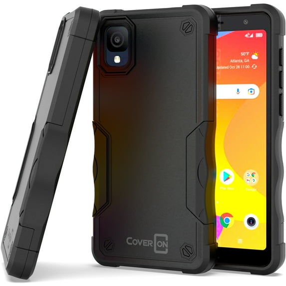 CoverON For TCL ION Z Case, Military Grade Heavy Duty Rugged Phone Cover Grip, Black