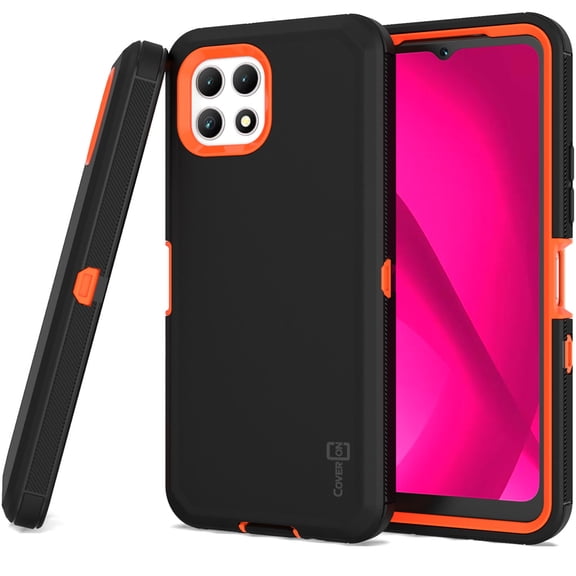 CoverON For Tmobile T-Mobile Revvl 7 5G Case, Military Grade Heavy Duty Full Body Rugged Phone Cover, Black