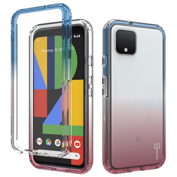 CoverON Google Pixel 4 XL Clear Case with Two-Tone Colors Heavy Duty Full Body Shockproof Phone Cover - Gradient Series