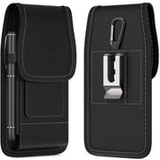 CoverON Holster for Samsung Galaxy A07 A17 A16 A06 A05 A05s A90 A80 A73 A72 A42 A32 A23 A22 A21S A14 A13 Phone Case Belt Clip Carabiner Vertical Nylon Pouch Bag Fits with Otterbox or any Case on