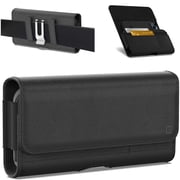 CoverON Holster for Google Pixel 10 9 Pro 8a 8 7a 6a 5 4 - Cell Phone Case Belt Clip ID Card Carrying Black Leather Pouch (Fits with Otterbox or any Case on)