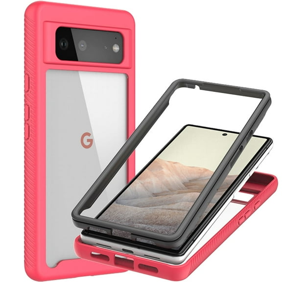 CoverON Military Grade Slim Cell Phone Case with Screen Protector for Google Pixel 6, Pink