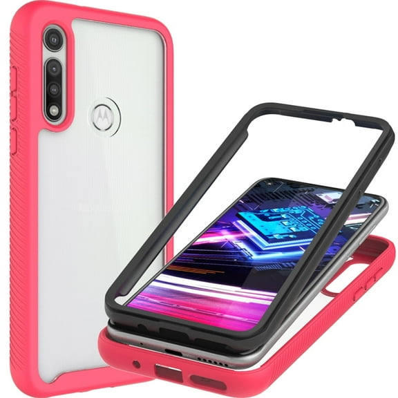 CoverON Motorola Moto G Fast Phone Case, Military Grade Full Body Rugged Slim Fit Clear Cover, Pink