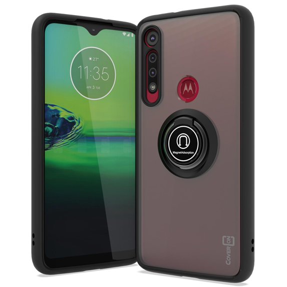 CoverON Motorola Moto G8 Play / One Macro Case with Magnetic Car Mount Compatible Ring Holder Kickstand Phone Cover - Dynamic Series