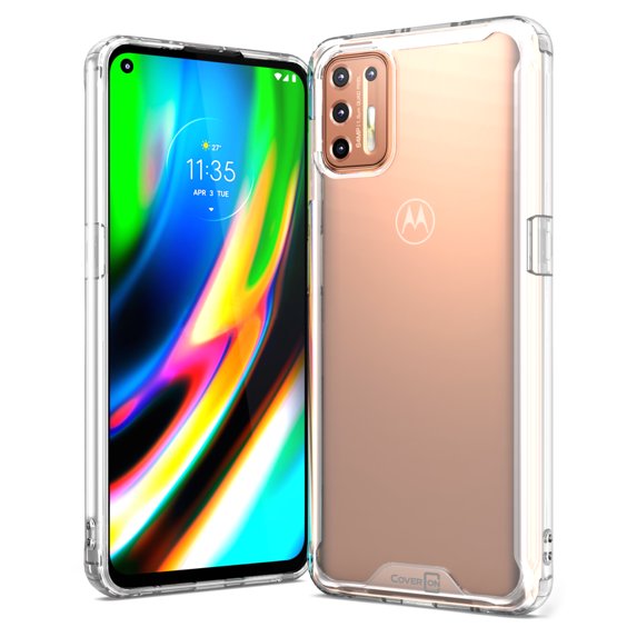 CoverON Motorola Moto G9 Plus Case, Slim fit Lightweight Hard Phone Cover, Clear TPU Bumper