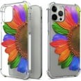 thumbnail image 1 of CoverON Phone Design For Apple iPhone 13 Pro Max Case, Clear Flexible Soft Rubber Slim TPU Cover, Rainbow Sunflower, 1 of 8