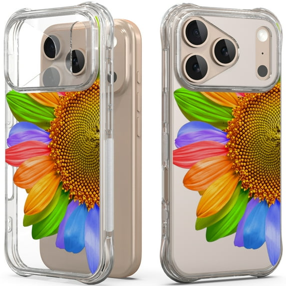 CoverON Phone Design For Apple iPhone 17 Pro Case, Clear Flexible Soft Rubber Slim TPU Cover, SunFlower