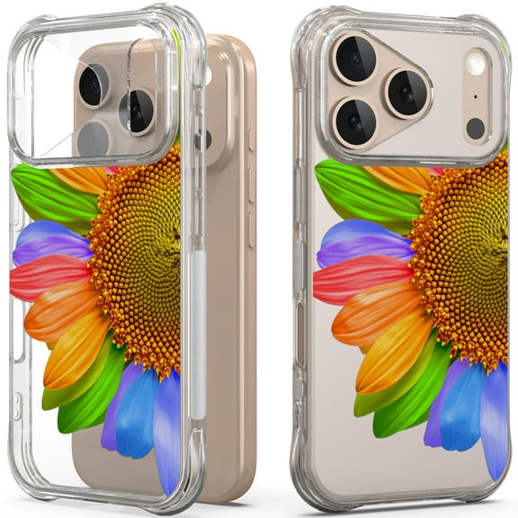 CoverON Phone Design For Apple iPhone 17 Pro Max Case, Clear Flexible Soft Rubber Slim TPU Cover, SunFlower