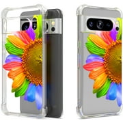 CoverON Phone Design For Google Pixel 8 Pro Case, Clear Flexible Soft Rubber Slim TPU Cover, SunFlower