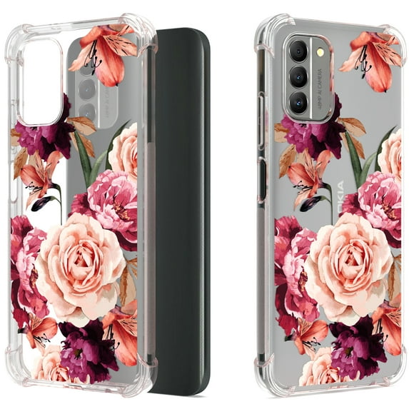 CoverON Phone Design For Nokia G400 5G Case, Clear Flexible Soft Rubber Slim TPU Cover, Peony Flower
