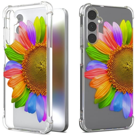CoverON Phone Design For Samsung Galaxy A05s / Galaxy A05 Case, Clear Flexible Soft Rubber Slim TPU Cover, SunFlower