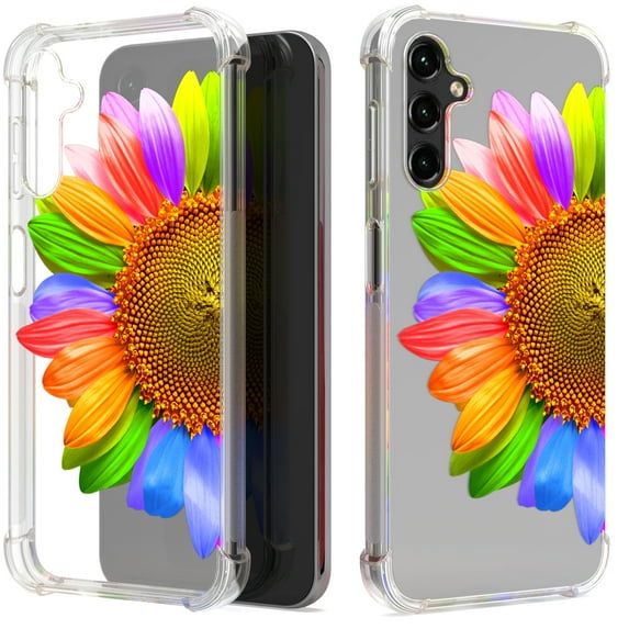 CoverON Phone Design For Samsung Galaxy A14 5G Case, Clear Flexible Soft Rubber Slim TPU Cover, SunFlower