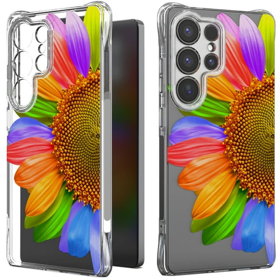CoverON Phone Design For Samsung Galaxy S25 Ultra Case, Clear Flexible Soft Rubber Slim TPU Cover, SunFlower