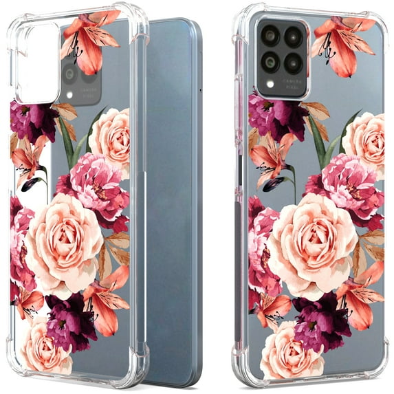 CoverON Phone Design For TMobile REVVL 6 Pro 5G/ T-Mobile REVVL 6x Pro 5G Case, Clear Flexible Soft Rubber Slim TPU Cover, Peony Flower