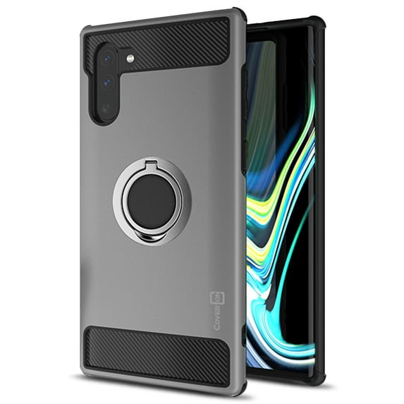 CoverON Samsung Galaxy Note 10 Case with Ring Holder, RingCase Series Hybrid Protective Dua Layer Phone Cover
