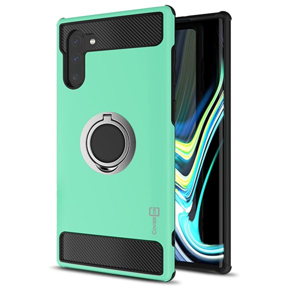 CoverON Samsung Galaxy Note 10 Case with Ring Holder, RingCase Series Hybrid Protective Dua Layer Phone Cover