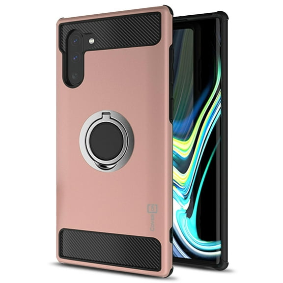 CoverON Samsung Galaxy Note 10 Case with Ring Holder, RingCase Series Hybrid Protective Dua Layer Phone Cover
