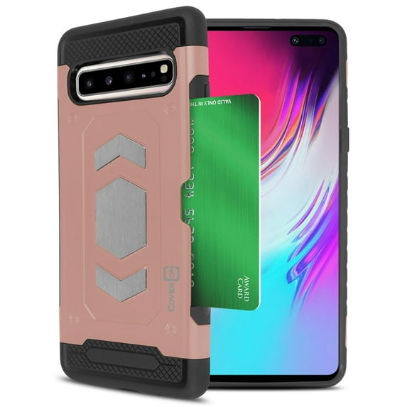 CoverON Samsung Galaxy S10 5G Phone Case with Card Holder Slot and Magnetic Car Mount Compatible Metal Plate