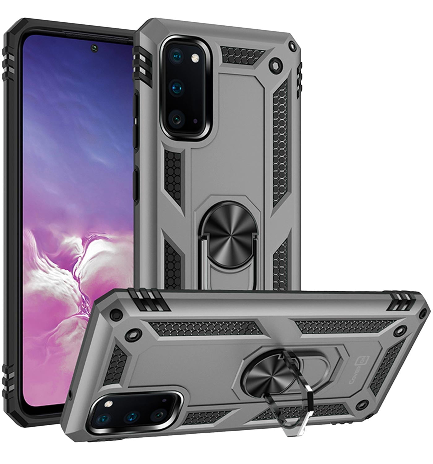 CoverON Samsung Galaxy S20 Case with Magnetic Car Mount Compatible Ring Holder Kickstand Phone Cover - Resistor Series