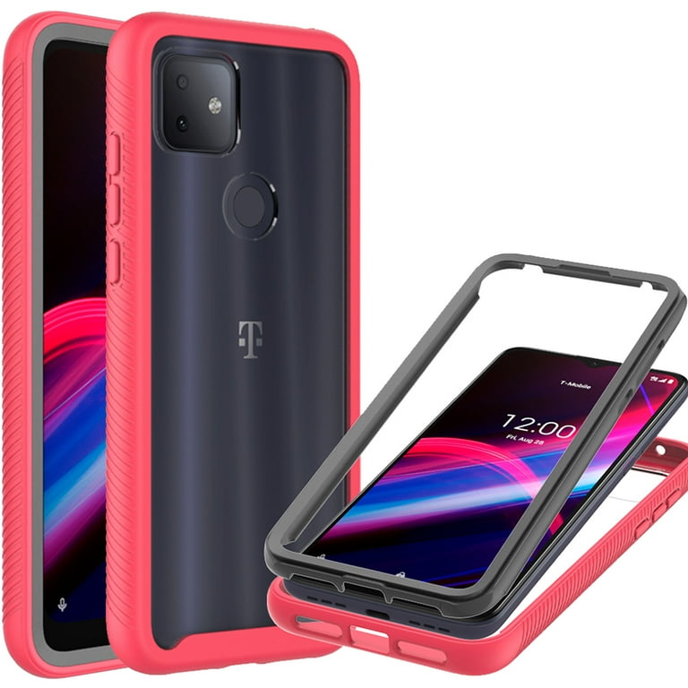 CoverON TCL T Mobile Revvl 4 Plus Phone Case Military Grade Full Body Rugged Slim Fit Clear Cover Pink