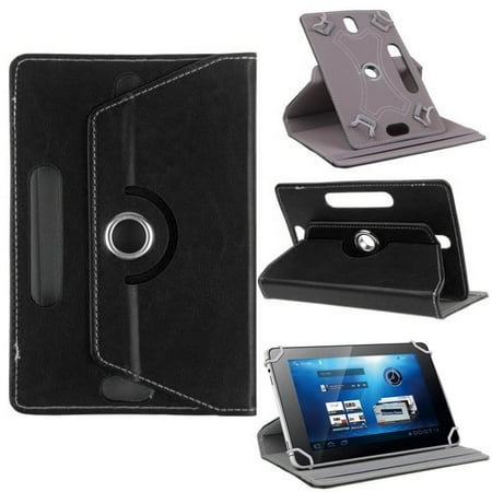 CoverON Universal 7.9 - 9 inch Screen Size Tablet Case, Multi-Angle Stand Folio Adjustable Protective Cover Compatiable for iPad mini Samsung Galaxy Tab Acer Lenovo - PU Leather Holder Band (Black)