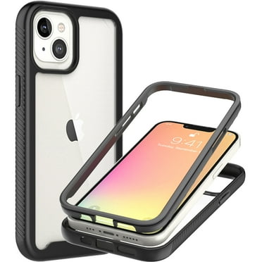 CoverON for Apple iPhone 13 Phone Case, Military Grade Full Body Rugged Slim Fit Clear Cover, Black