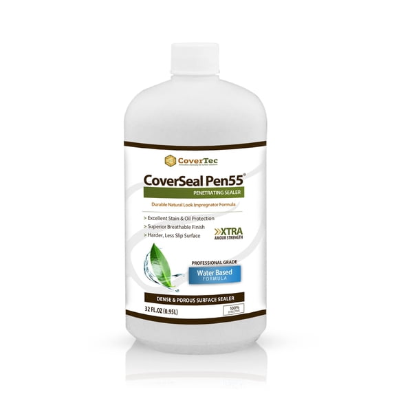 CoverSeal PEN55 Oil and Stain Resistant Penetrating Concrete Floor Sealer (1Qrt)