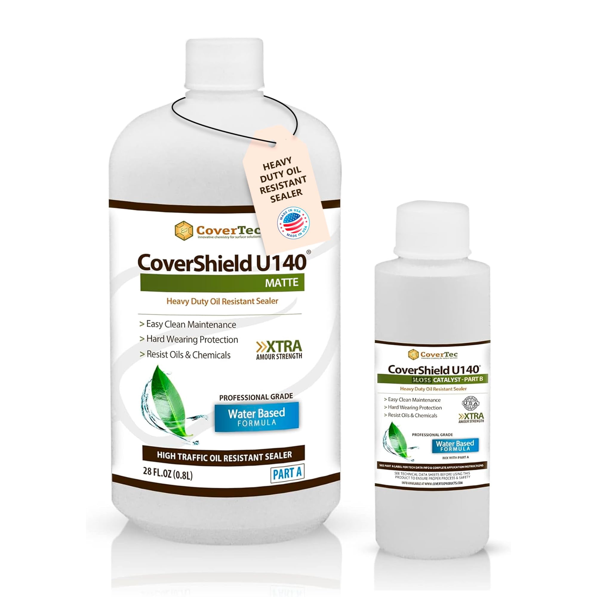 CoverShield U140 Heavy Duty Stain and Oil Resistant Concrete Sealer ...