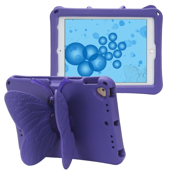 CoverTrend Case for iPad 6th/5th Generation (9.7 Inch, 2018/2017 Model),iPad Air 2 / 1st Case, iPad Pro 9.7 Case 2016, Cute Butterfly Rotating Stand Lightweight Kids Friendly Shockproof Case, Purple