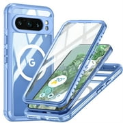 CoverTrend for Google Pixel 9 Pro XL Case Compatible with MagSafe Accessory, 360° Full Body Rugged Phone Case with Built-in HD Touch Sensitive Screen Protector Military Grade Case, Blue