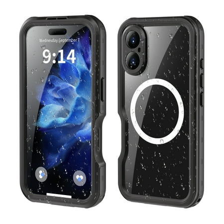 CoverTrend IP68 Waterproof Case for iPhone 16 Plus with MagSafe Accessory, Snowproof,Dustproof and Shockproof, 360 Full Body Protection Fully Sealed Underwater Cover for iPhone 16 Plus, Black