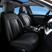 Coverado Car Seat Covers, Waterproof Faux Leather Front Seat Protectors, Universal fit Most Cars, Suvs, Pickup Trucks, Black