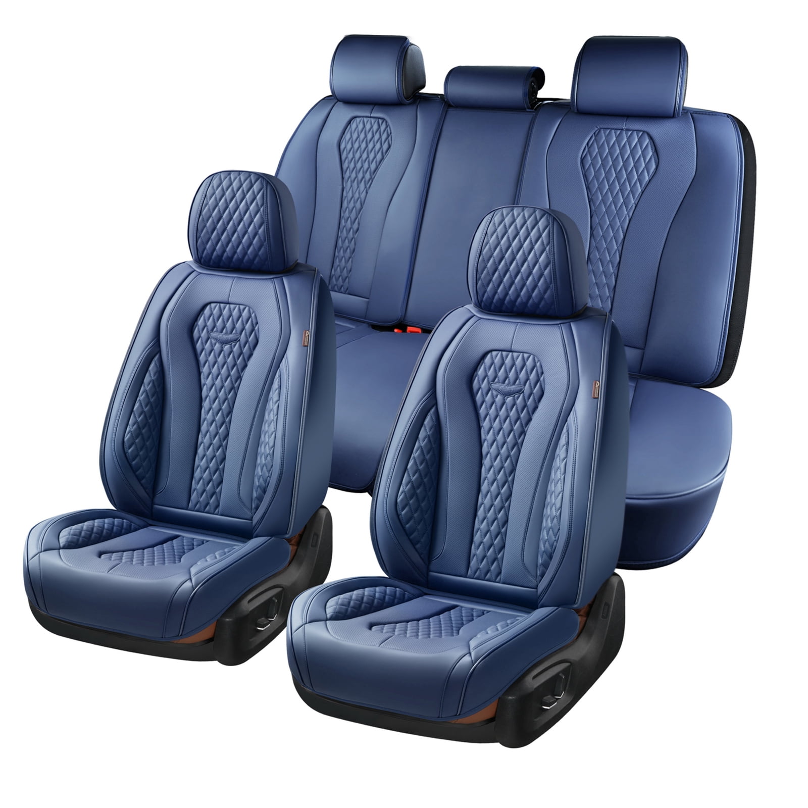 Coverado 5 Seats Blue Car Seat Covers Full Set, Premium