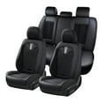 Coverado 5 Seats Breathable Black Seat Covers Set for Cars, Leather