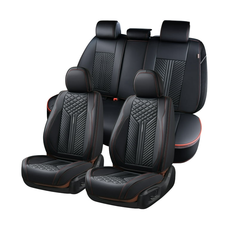 Coverado 5 Seats Full Set Car Seat Covers Premium Leather Waterproof U