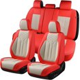 thumbnail image 1 of Coverado 5 Seats Full Set Car Seat Covers, Waterproof Premium Leather Auto Seat Protectors, Luxury Car Interior Universal Fit Most Sedan, SUVs and Pickup, Beige&Red, 1 of 9
