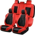 thumbnail image 1 of Coverado 5 Seats Full Set Car Seat Covers, Waterproof Premium Leather Auto Seat Protectors, Luxury Car Interior Universal Fit Most Sedan, SUVs and Pickup, Black&Red, 1 of 9