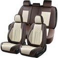thumbnail image 1 of Coverado 5 Seats Full Set Car Seat Covers, Waterproof Premium Leather Auto Seat Protectors, Luxury Car Interior Universal Fit Most Sedan, SUVs and Pickup, Brown&Beige, 1 of 8