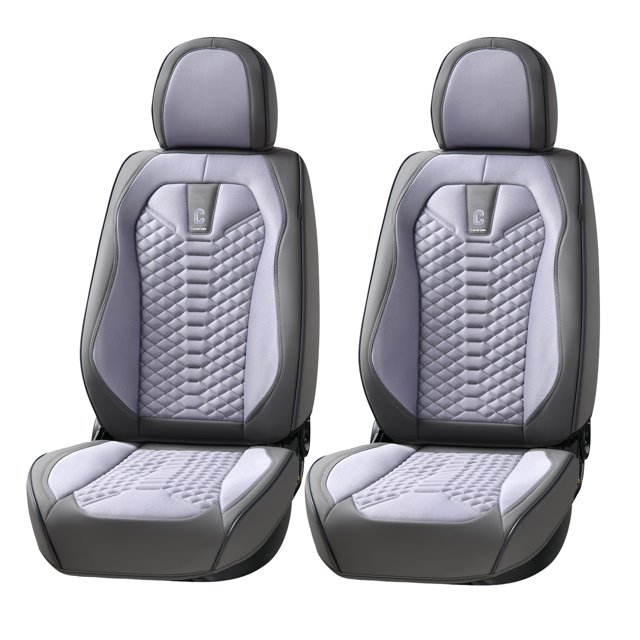 Coverado 5 Seats Full Set Gray Car Seat Covers, Front and Back Auto