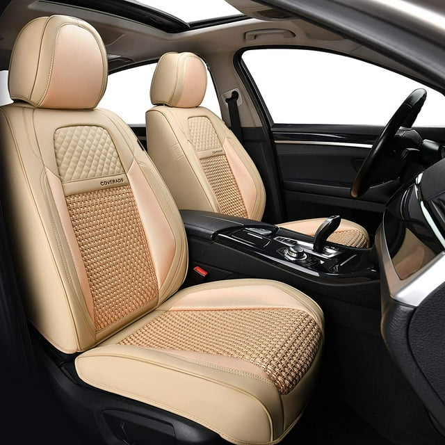 Coverado Beige Front & Back Auto Seat Covers Universalfit Breathable