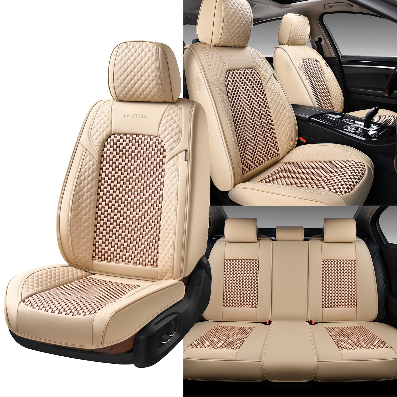 Coverado Beige Car Seat Covers, Full Set Faux Philippines Ubuy