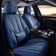 Coverado Blue Front Car Seat Covers, Stylish Waterproof Premium Leather Automotive Seat Protectors, Airbag Compatible Auto Interior Accessories Universal Fit fo
